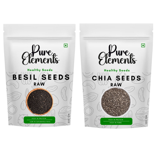 Pure Elements Healthy Raw Seeds Combo | Basil & Chia Seeds
