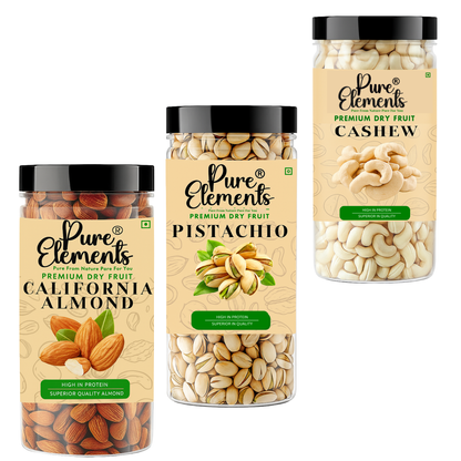 Pure Elements Nut Combo | Cashew, California Almonds & Pistachios
