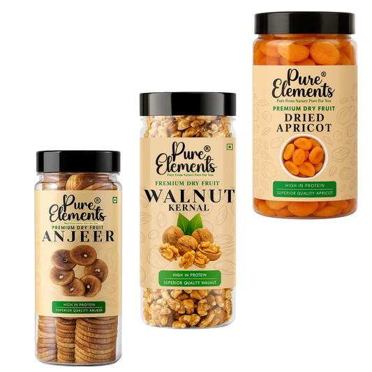 Pure Elements Dry Fruit Combo | Anjeer, Walnut & Apricot