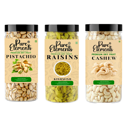 Pure Elements Nut & Dry Fruit Combo | Cashew, Pistachio & Raisins