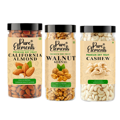 Pure Elements Nut Combo | Cashew, California Almonds & Walnuts