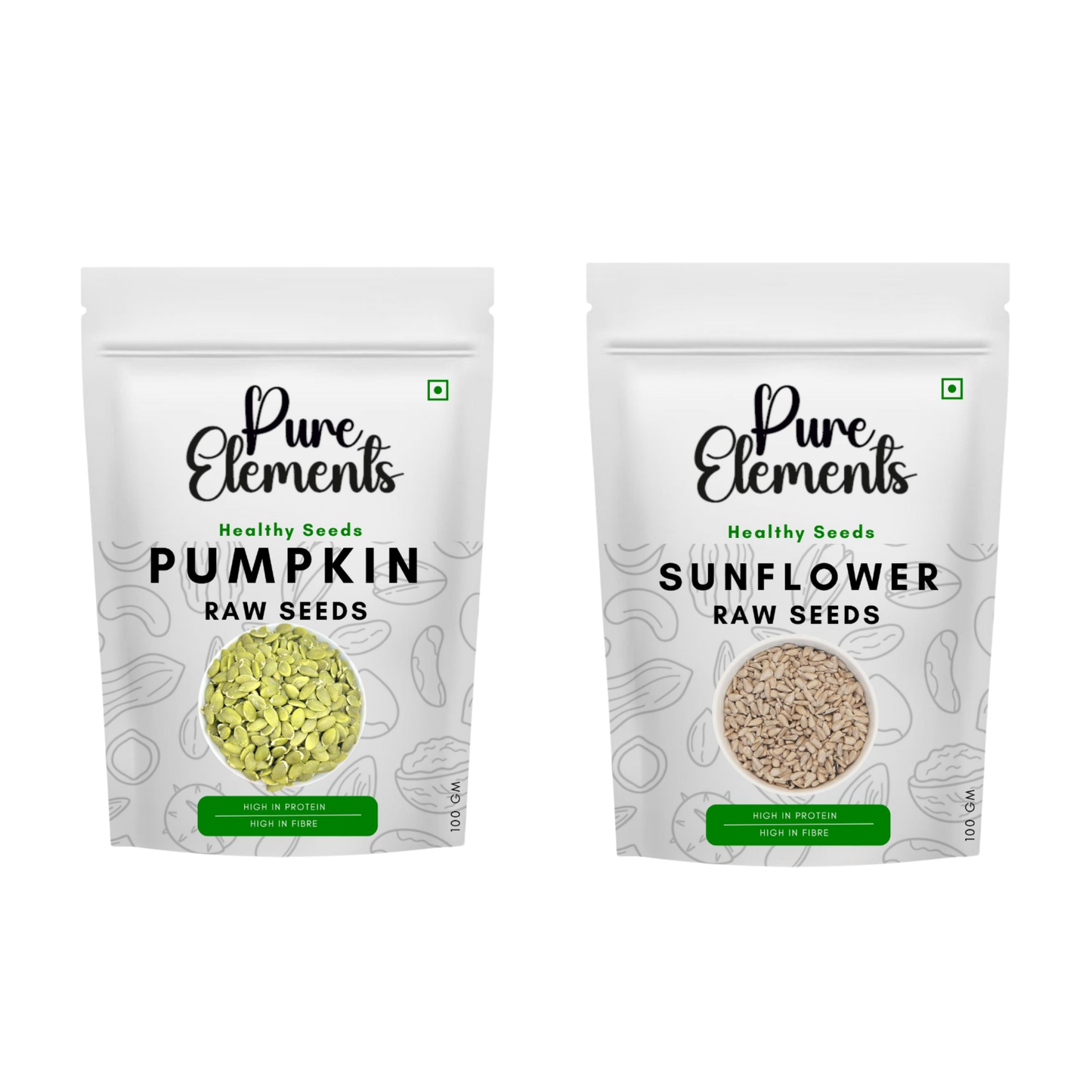 Pure Elements Healthy Raw Seeds Combo | Pumpkin & Sunflower Seeds