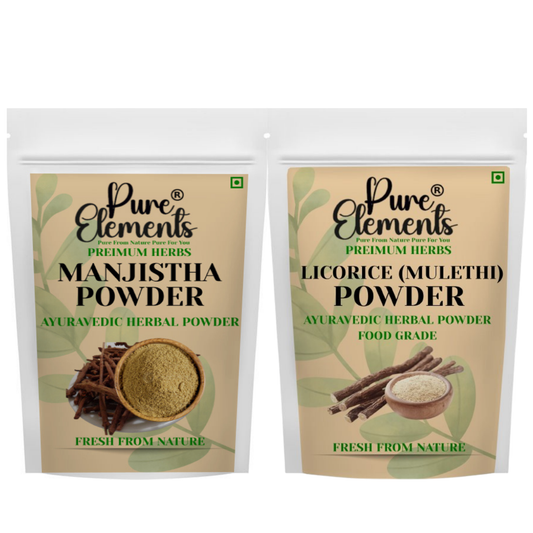 Pure Elements Herbal Skin Care Combo | Manjistha & Mulethi Powders ( Pack OF 500 gm )