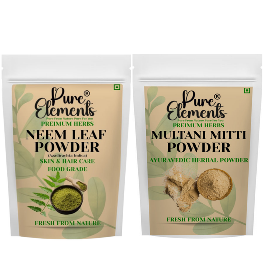 Pure Elements Herbal Skin Care Combo | Neem & Multani Mitti Powders ( Pack OF 500 gm )
