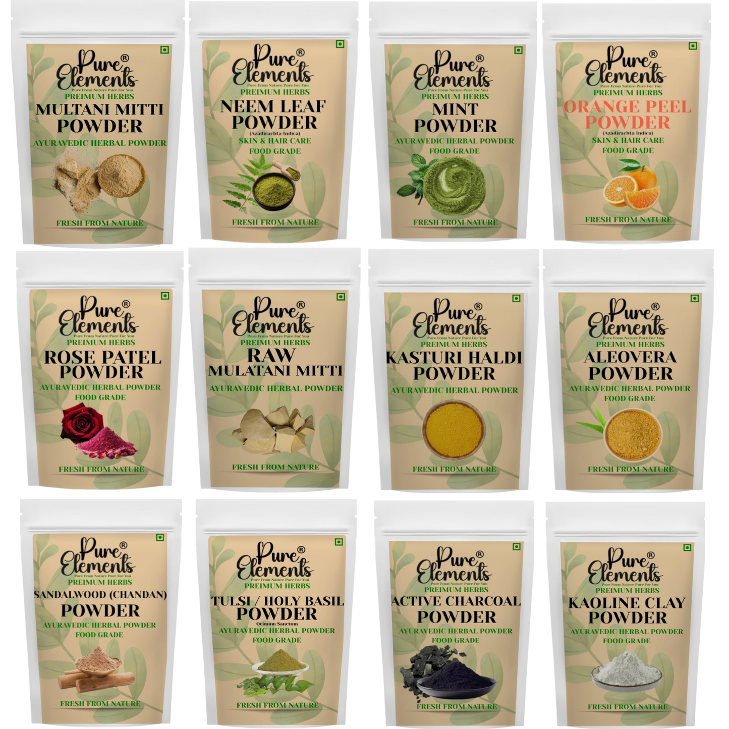 Pure Elements Ultimate Herbal & Clay Skin Care Combo ( 100 gm Each )