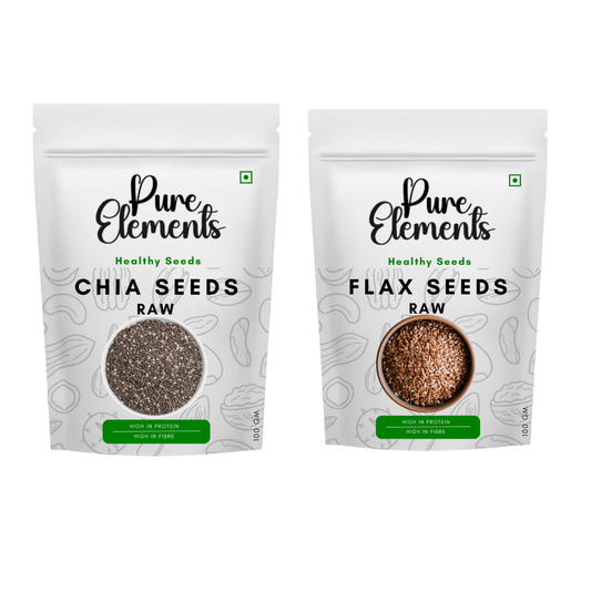 Pure Elements Healthy Raw Seeds Combo | Chia & Flax Seeds